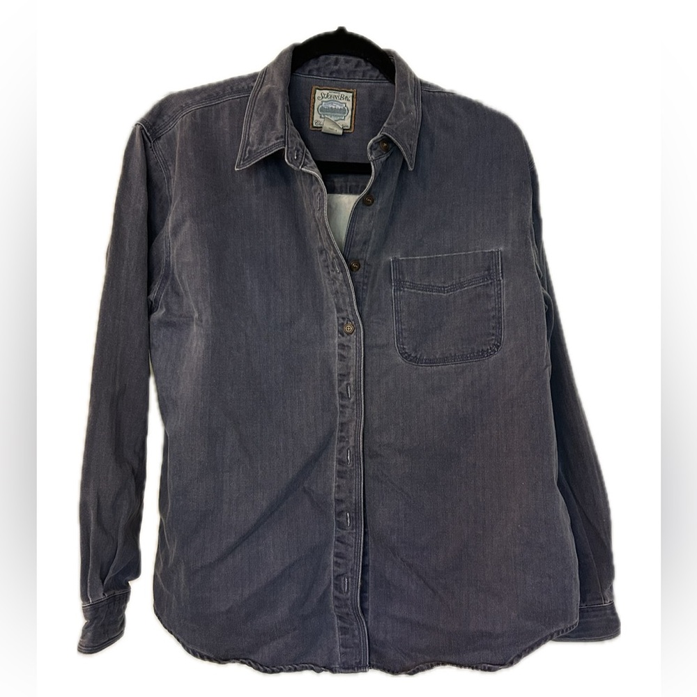 St. John’s Bay button up. Blue. Women’s size large.